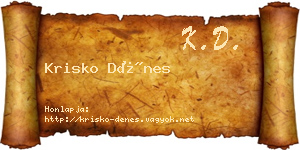 Krisko Dénes névjegykártya